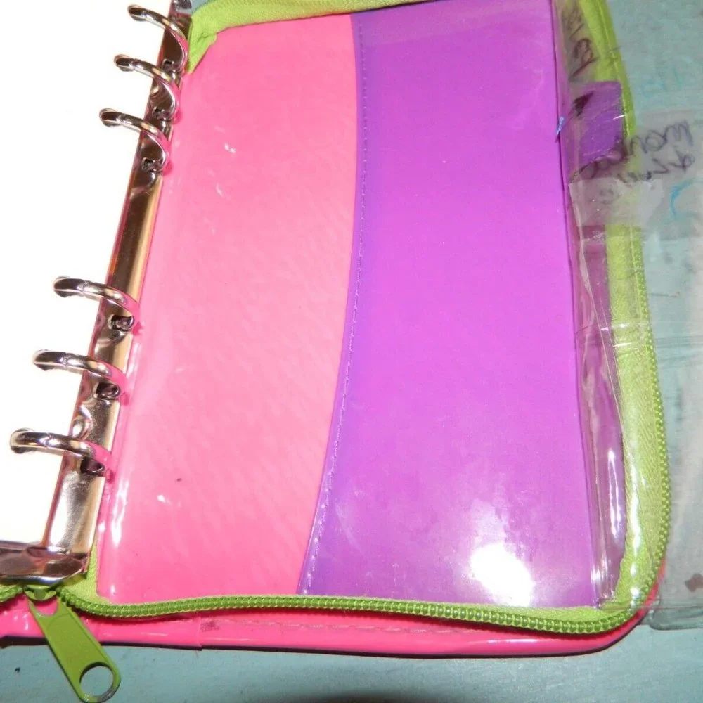 Vintage Y2K Lisa Frank Glitter Groovy Love Zip Planner Organizer RARE